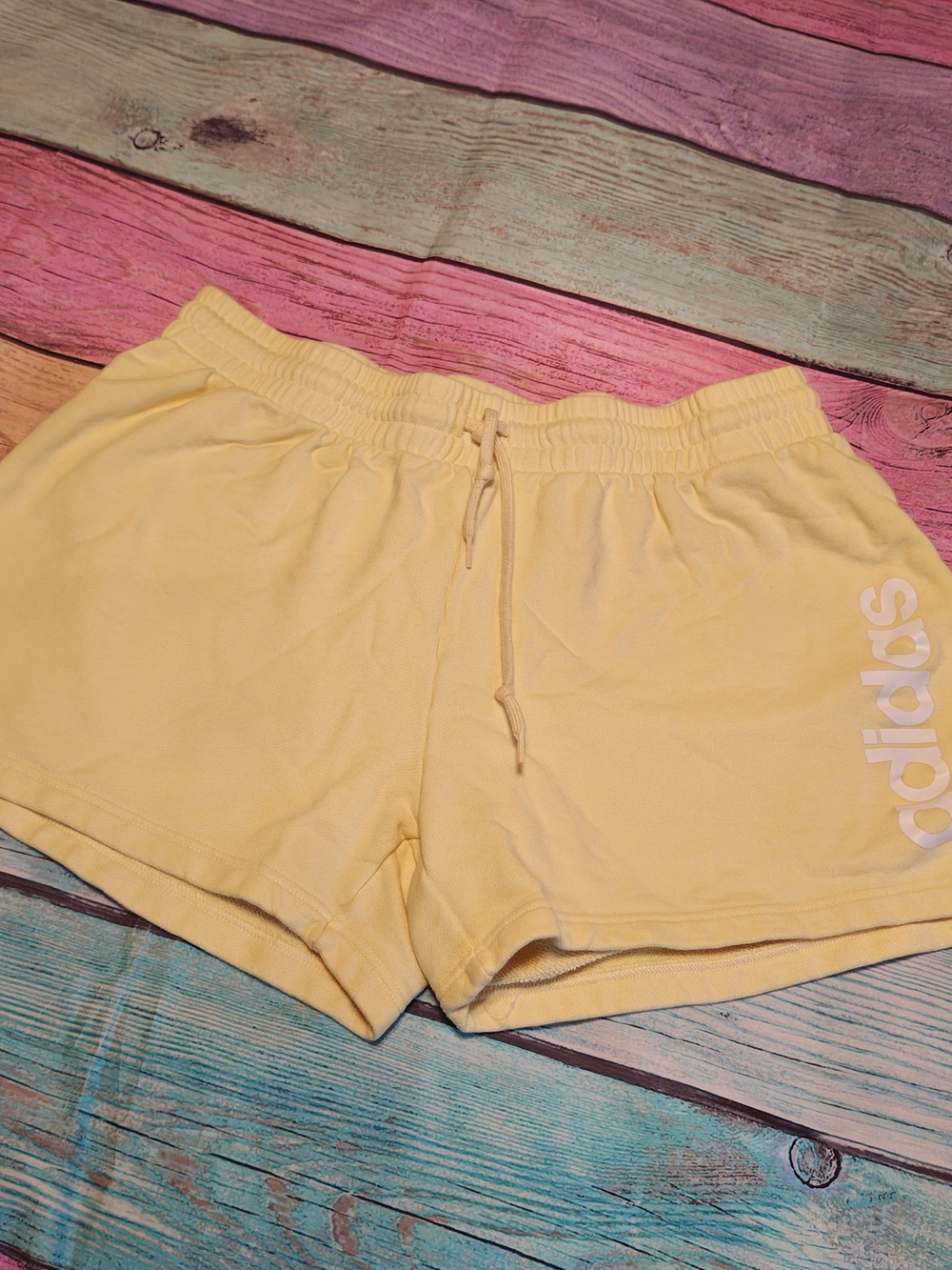 Adidas Women's 1x Yellow Lounge Shorts #1989